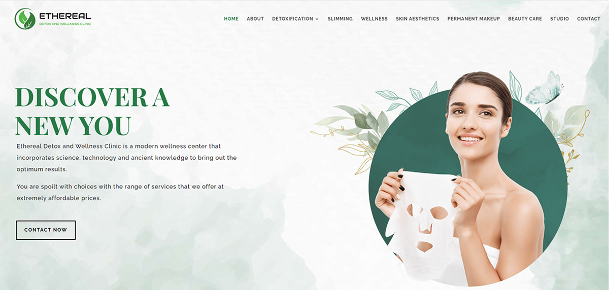 spa wellness website design